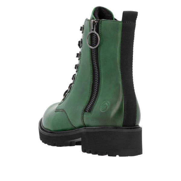 Remonte D8671-53 Ladies Green Leather Zip & Lace Ankle Boots-elevate your sole