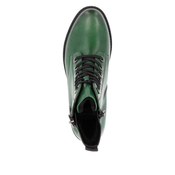 Remonte D8671-53 Ladies Green Leather Zip & Lace Ankle Boots-elevate your sole