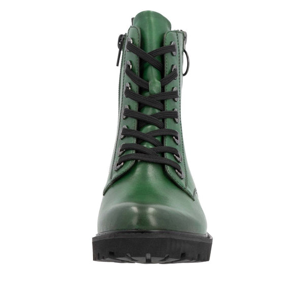 Remonte D8671-53 Ladies Green Leather Zip & Lace Ankle Boots-elevate your sole