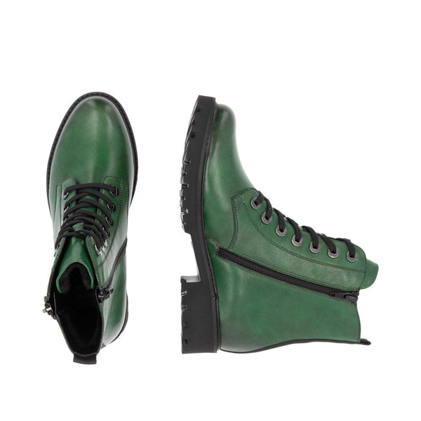 Remonte D8671-53 Ladies Green Leather Zip & Lace Ankle Boots-elevate your sole