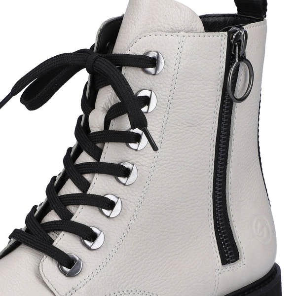 Remonte D8671-81 Ladies White Leather Zip & Lace Ankle Boots-elevate your sole