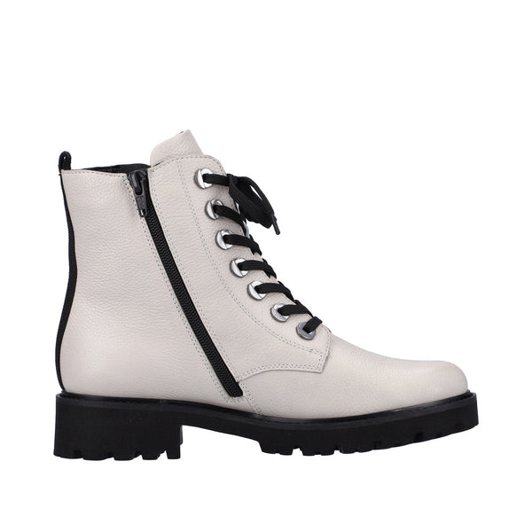 Remonte D8671-81 Ladies White Leather Zip & Lace Ankle Boots-elevate your sole