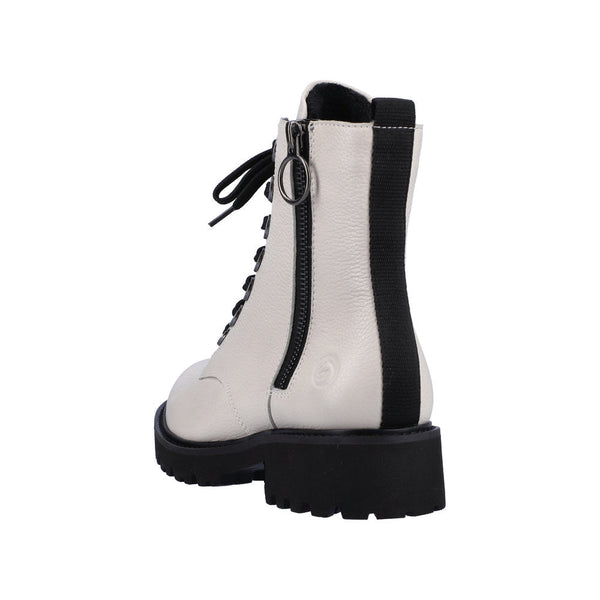 Remonte D8671-81 Ladies White Leather Zip & Lace Ankle Boots-elevate your sole