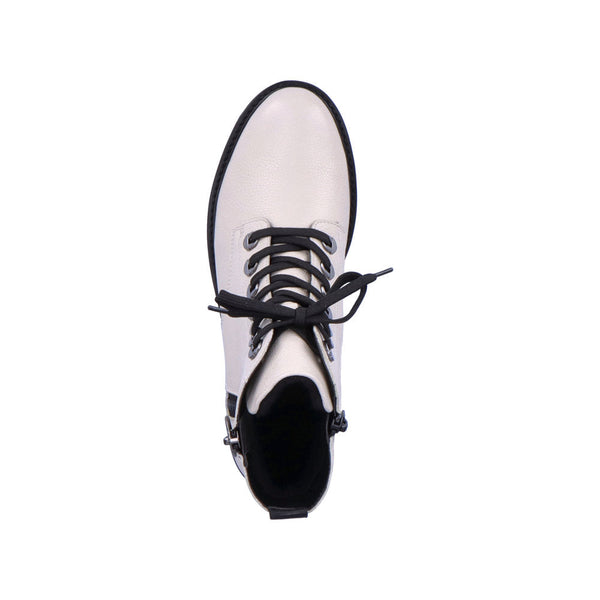 Remonte D8671-81 Ladies White Leather Zip & Lace Ankle Boots-elevate your sole