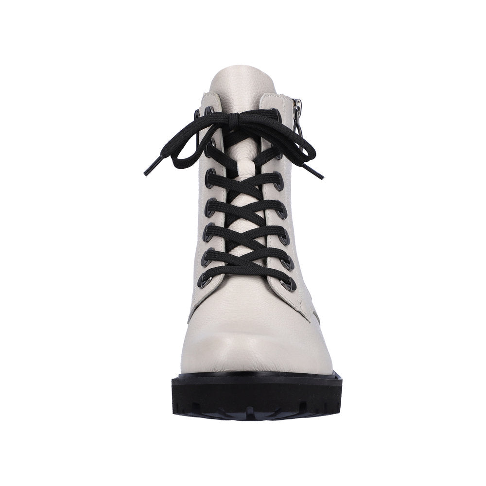 Remonte D8671-81 Ladies White Leather Zip & Lace Ankle Boots-elevate your sole