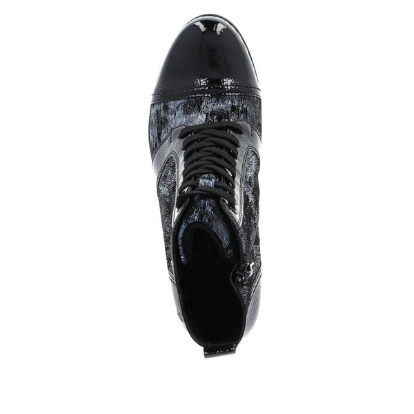 Remonte D8797-14 Ladies Black Suede Water Resistant Zip & Lace Ankle Boots-elevate your sole