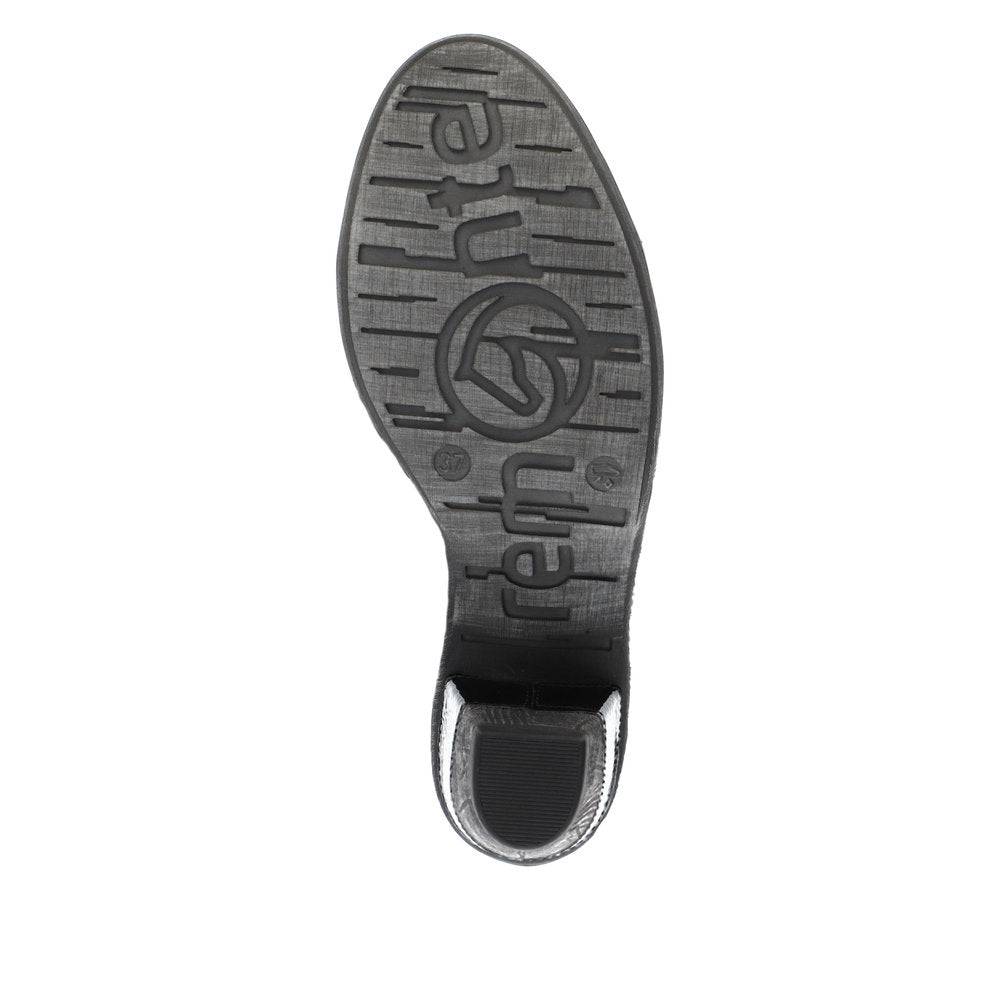 Remonte D8797-14 Ladies Black Suede Water Resistant Zip & Lace Ankle Boots-elevate your sole