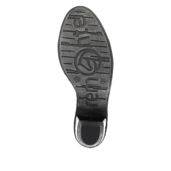 Remonte D8797-14 Ladies Black Suede Water Resistant Zip & Lace Ankle Boots-elevate your sole