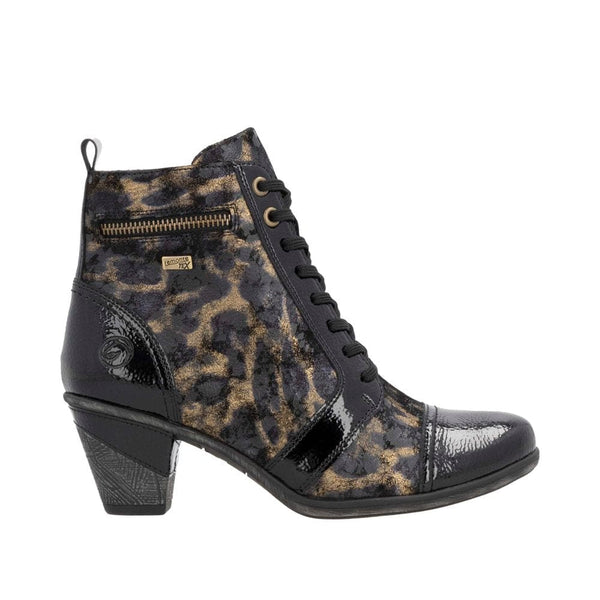 Remonte D8797-91 Ladies Black Suede Water Resistant Zip & Lace Ankle Boots-elevate your sole