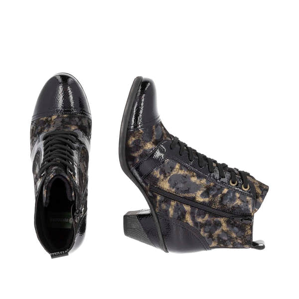 Remonte D8797-91 Ladies Black Suede Water Resistant Zip & Lace Ankle Boots-elevate your sole
