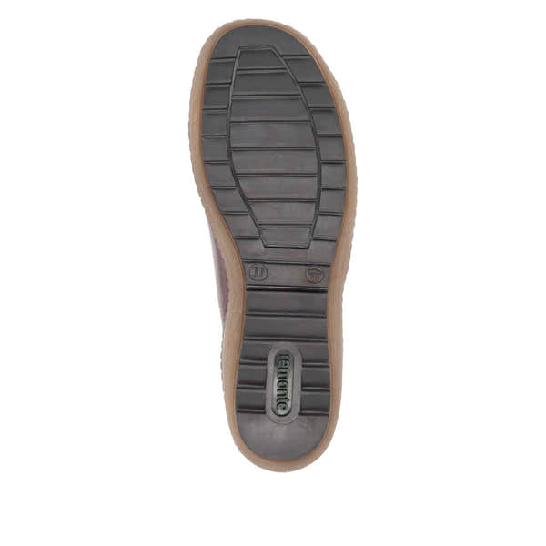Remonte R1458-35 women's wide brown water-resistant ankle boots with zip and lace closure, rugged rubber sole.