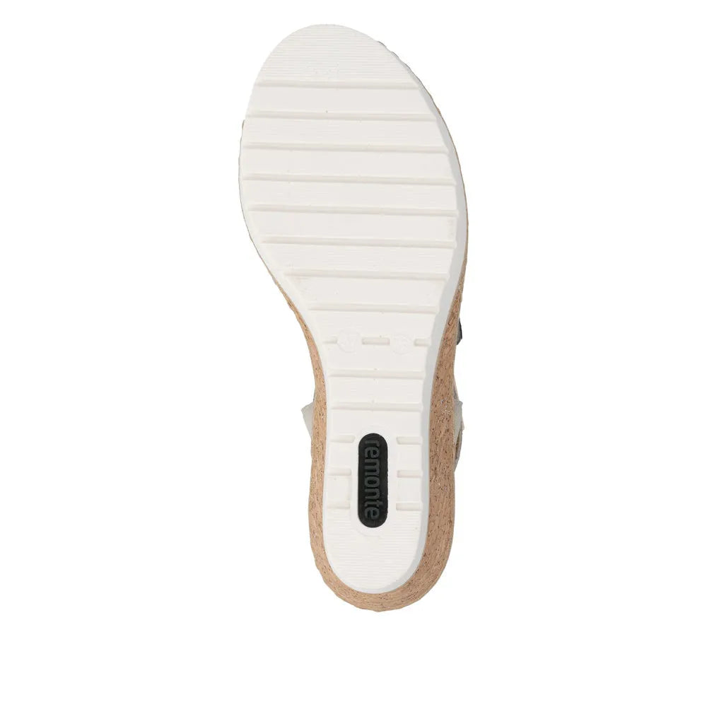 Remonte R6266-90 Ladies Beige Suede Touch Fastening Sandals
