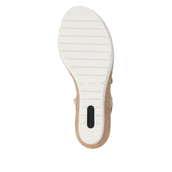 Remonte R6266-90 Ladies Beige Suede Touch Fastening Sandals