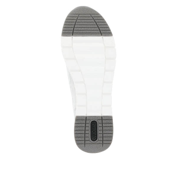 Remonte R6700-91 Ladies Silver Textile Zip & Lace Shoes-elevate your sole