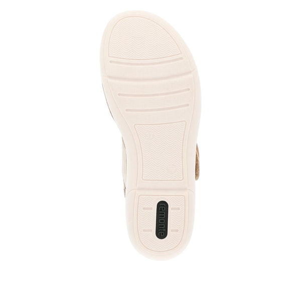 Remonte R6853-61 Ladies Taupe Leather Touch Fastening Sandals-elevate your sole