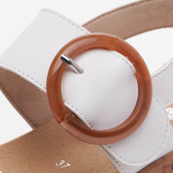 Remonte R6853-80 Ladies White Leather & Textile Touch Fastening Sandals-elevate your sole