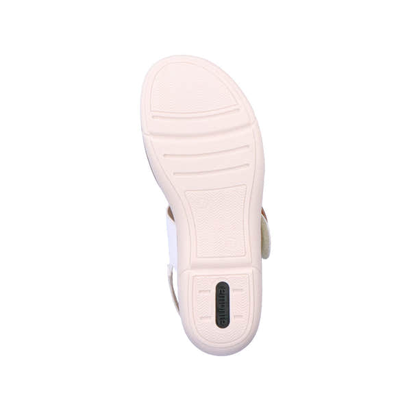 Remonte R6853-80 Ladies White Leather & Textile Touch Fastening Sandals-elevate your sole