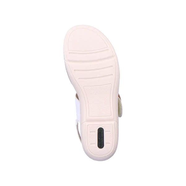 Remonte R6853-80 Ladies White Leather & Textile Touch Fastening Sandals-elevate your sole