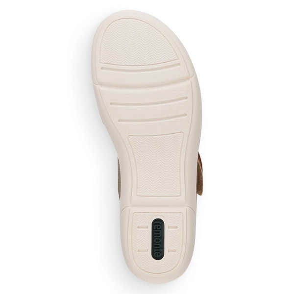 Remonte R6853-90 women's metallic leather sandals with touch fastening, cushioned sole, and slip-resistant outsole.