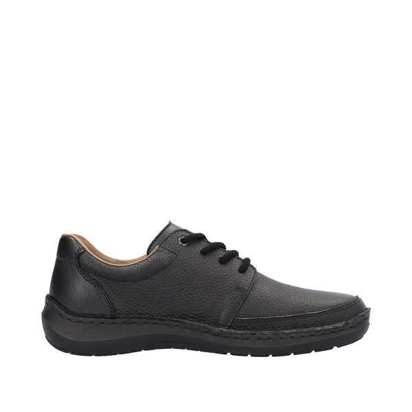Rieker 03002-00 Sergio Mens Wider Fitting Black Leather Zip & Lace Shoes-elevate your sole