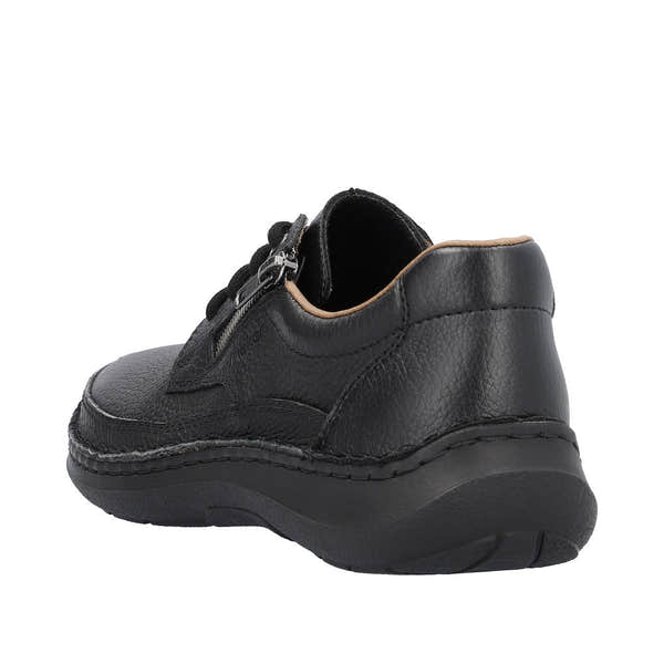 Rieker 03002-00 Sergio Mens Wider Fitting Black Leather Zip & Lace Shoes-elevate your sole
