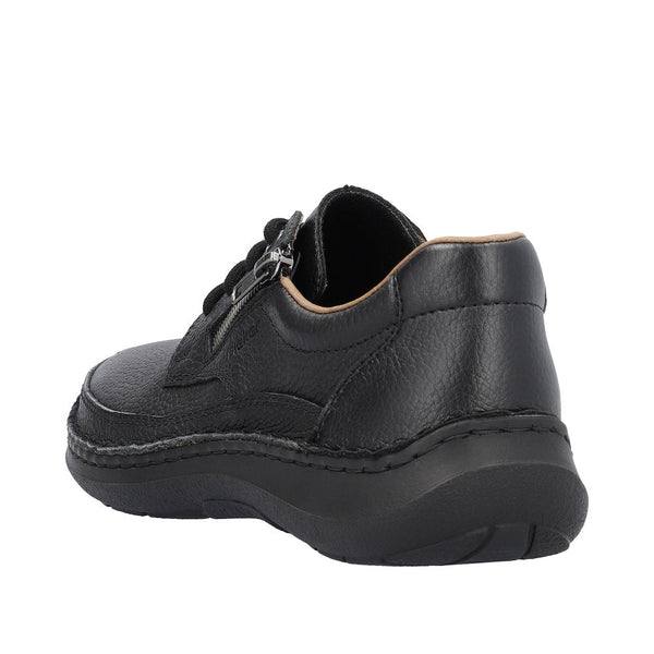 Rieker 03002-00 Sergio Mens Wider Fitting Black Leather Zip & Lace Shoes-elevate your sole