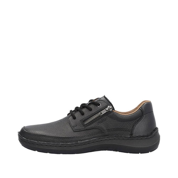 Rieker 03002-00 Sergio Mens Wider Fitting Black Leather Zip & Lace Shoes-elevate your sole