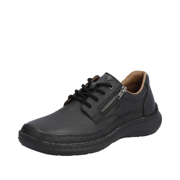 Rieker 03002-00 Sergio Mens Wider Fitting Black Leather Zip & Lace Shoes-elevate your sole
