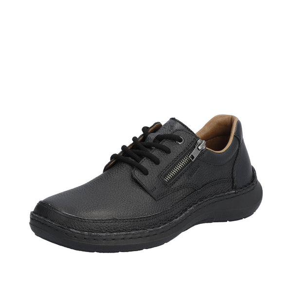 Rieker 03002-00 Sergio Mens Wider Fitting Black Leather Zip & Lace Shoes-elevate your sole