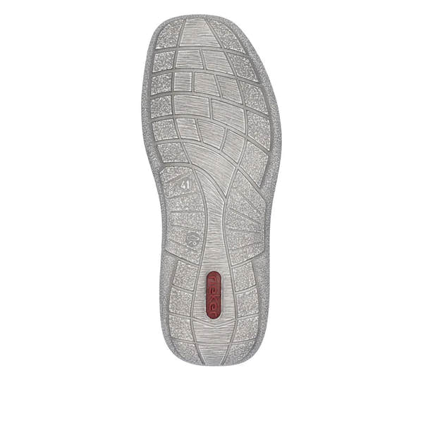Rieker men's wide navy lace-up and zip-up shoes, size 41, with durable rubber sole and textured tread pattern.