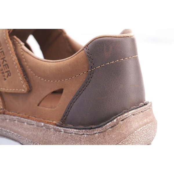 Rieker 03078-25 Mens Brown Leather Touch Fastening Sandals-elevate your sole
