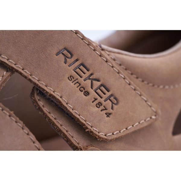 Rieker 03078-25 Mens Brown Leather Touch Fastening Sandals-elevate your sole