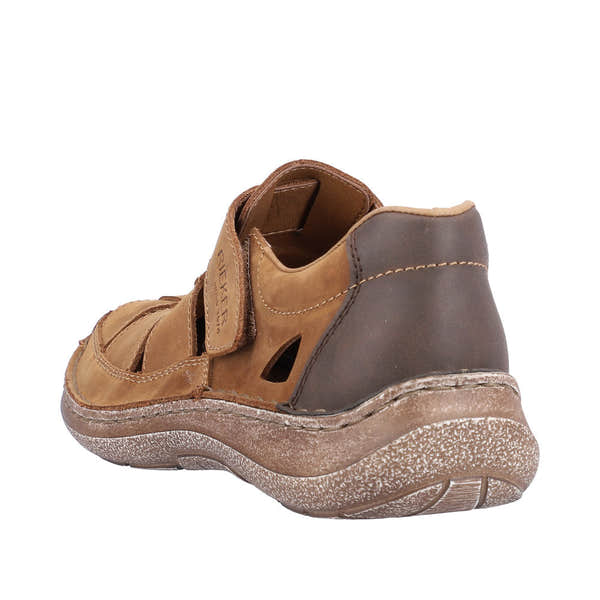 Rieker 03078-25 Mens Brown Leather Touch Fastening Sandals-elevate your sole