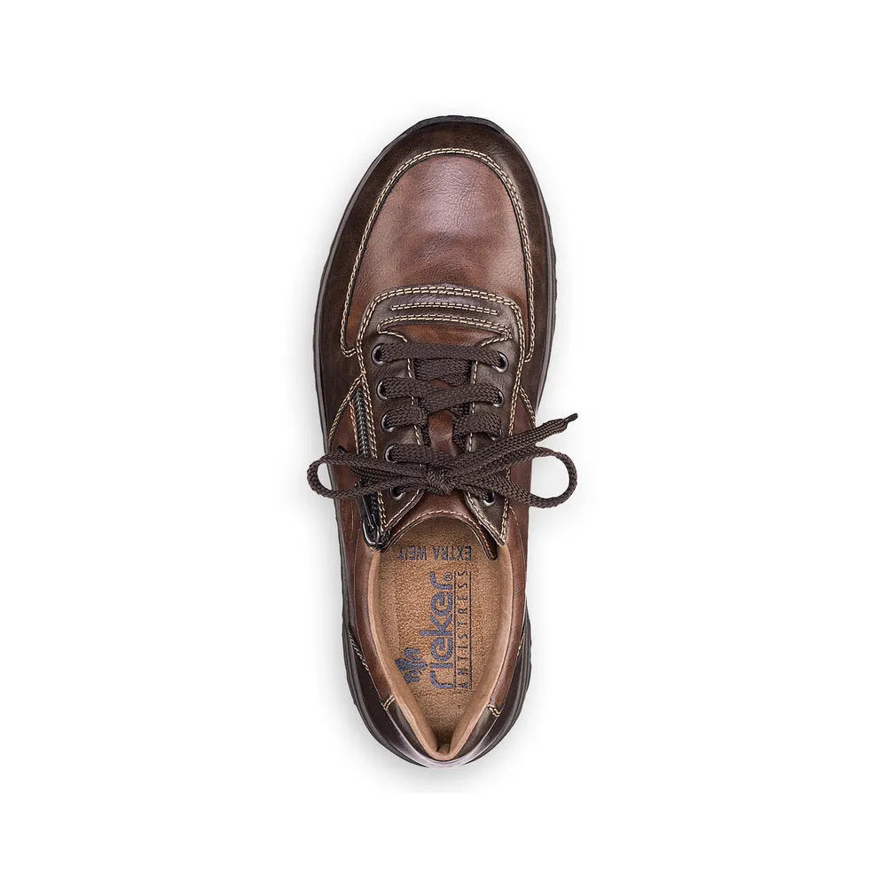 Rieker 03329-25 Mens Brown Lace and Zip Shoes-elevate your sole