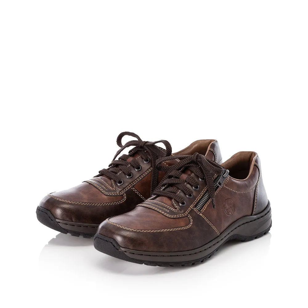 Rieker 03329-25 Mens Brown Lace and Zip Shoes-elevate your sole