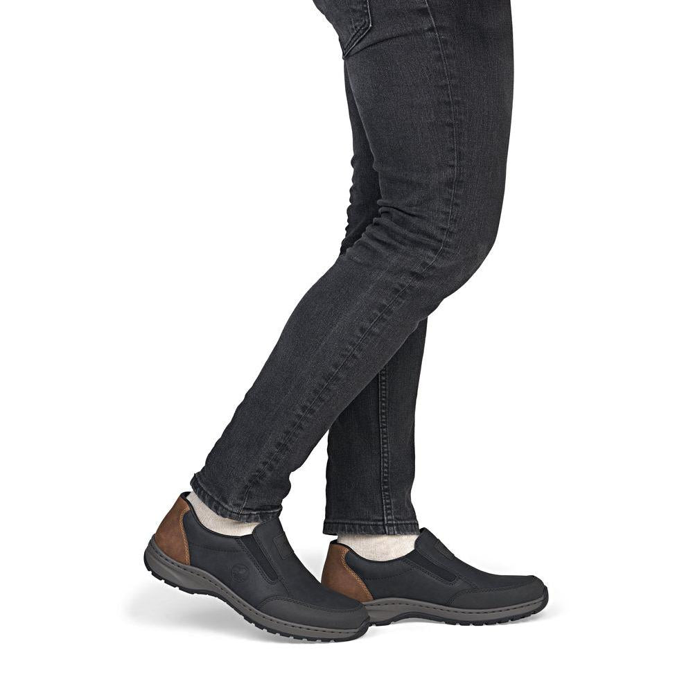 Rieker 03354-06 Mens Wide Black Elasticated Shoes