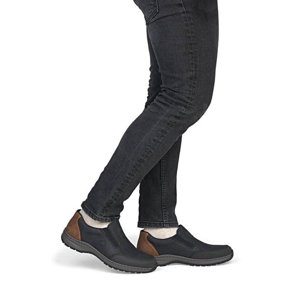 Rieker 03354-06 Mens Wide Black Elasticated Shoes