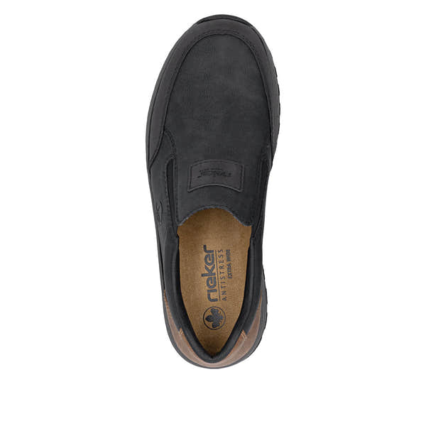 Rieker 03354-06 Mens Wide Black Elasticated Shoes