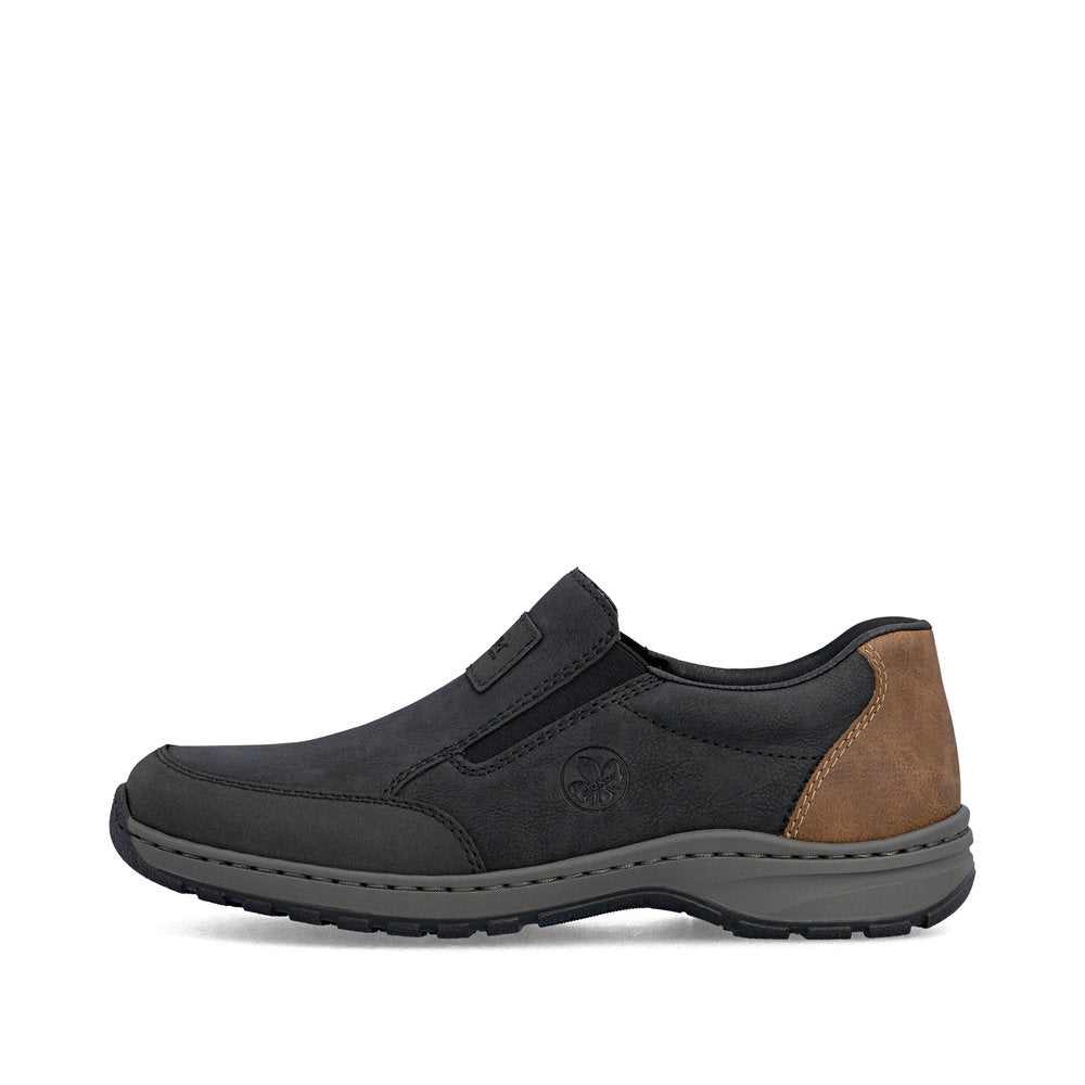 Rieker 03354-06 Mens Wide Black Elasticated Shoes