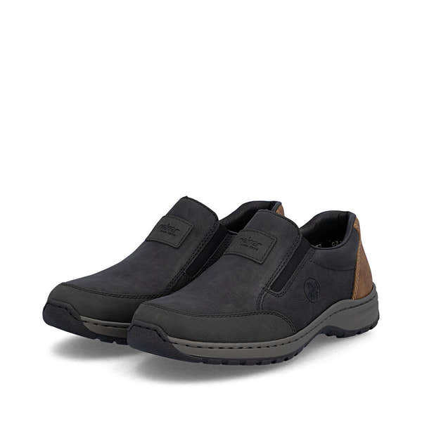 Rieker 03354-06 Mens Wide Black Elasticated Shoes