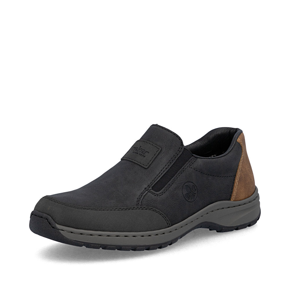 Rieker 03354-06 Mens Wide Black Elasticated Shoes