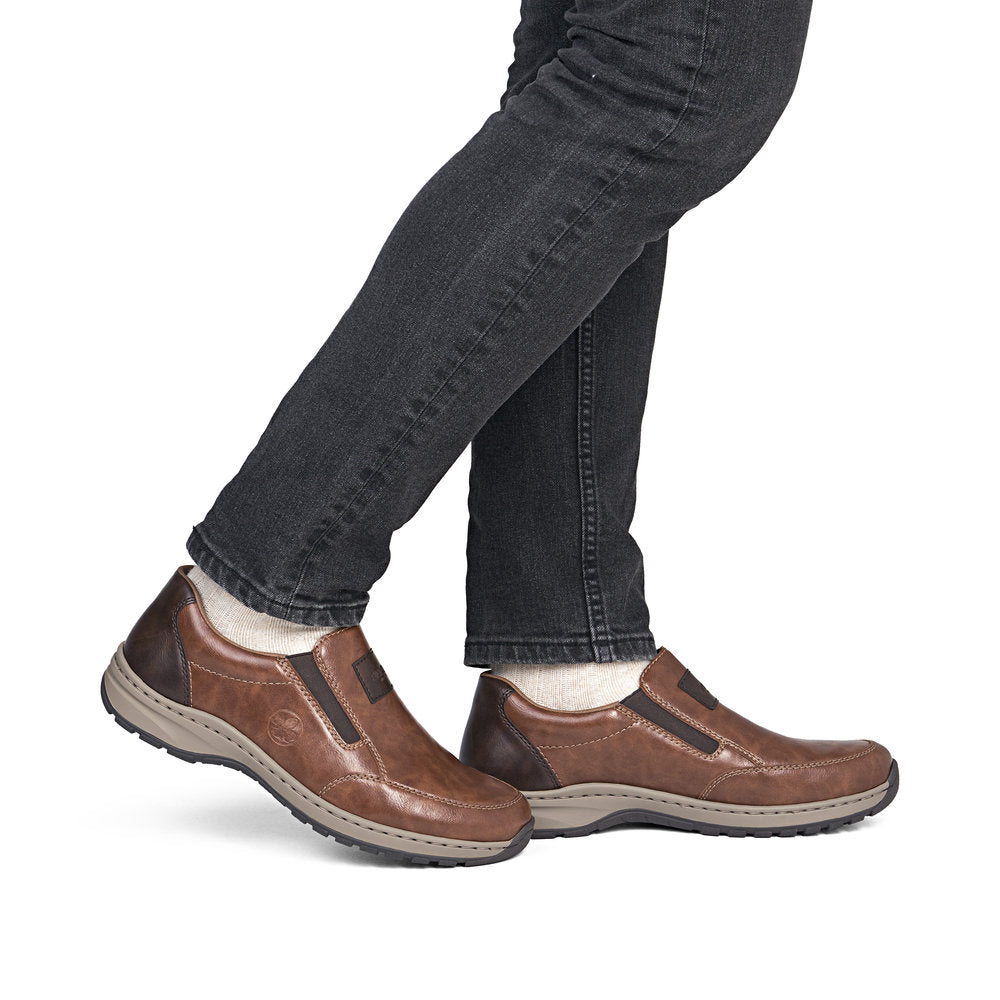Rieker 03354-23 Mens Wide Brown Elasticated Shoes