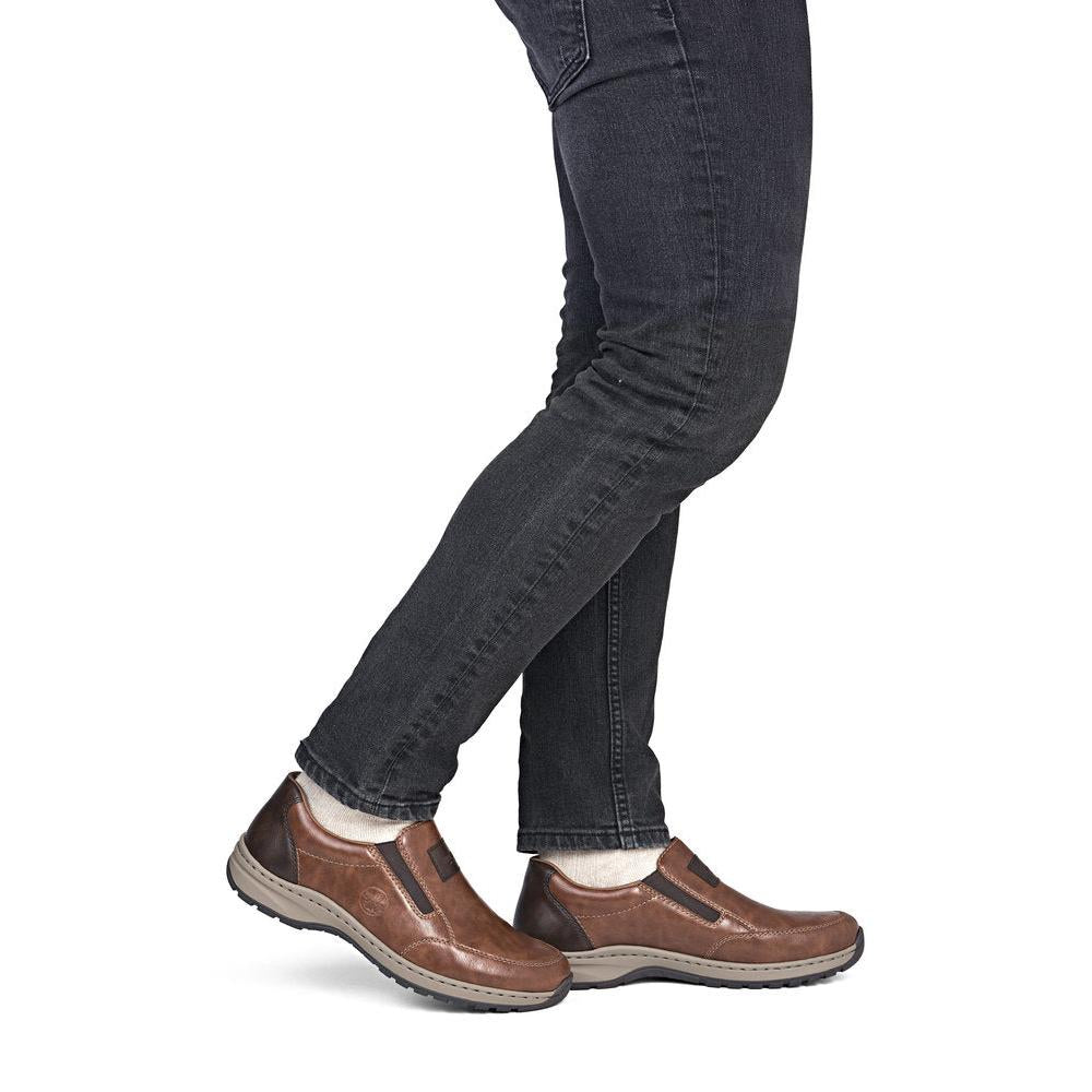 Rieker 03354-23 Mens Wide Brown Elasticated Shoes