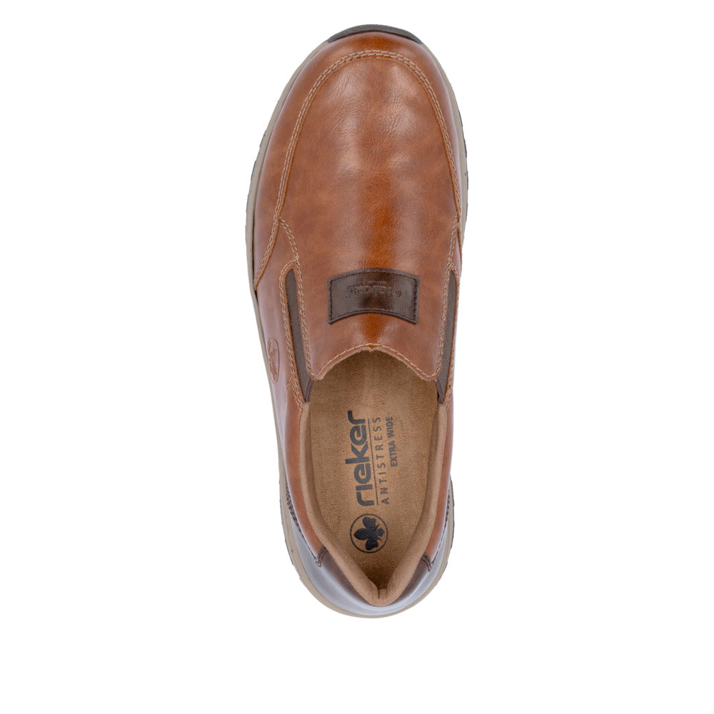 Rieker 03354-23 Mens Wide Brown Elasticated Shoes