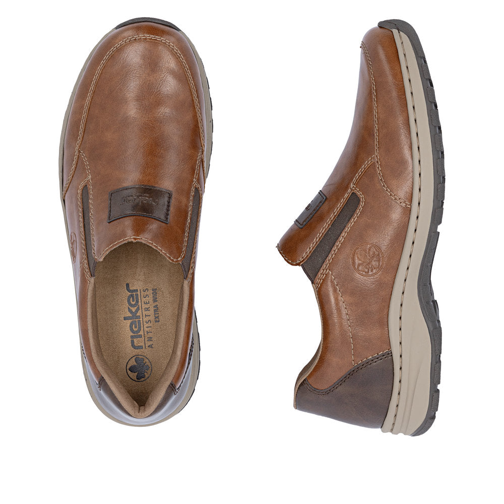 Rieker 03354-23 Mens Wide Brown Elasticated Shoes