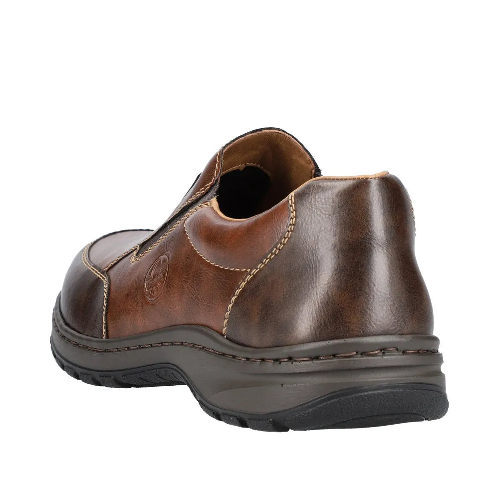 Rieker 03354-26 Mens Brown Leather Slip On Shoes-elevate your sole