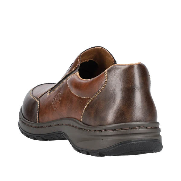 Rieker 03354-26 Mens Brown Leather Slip On Shoes-elevate your sole
