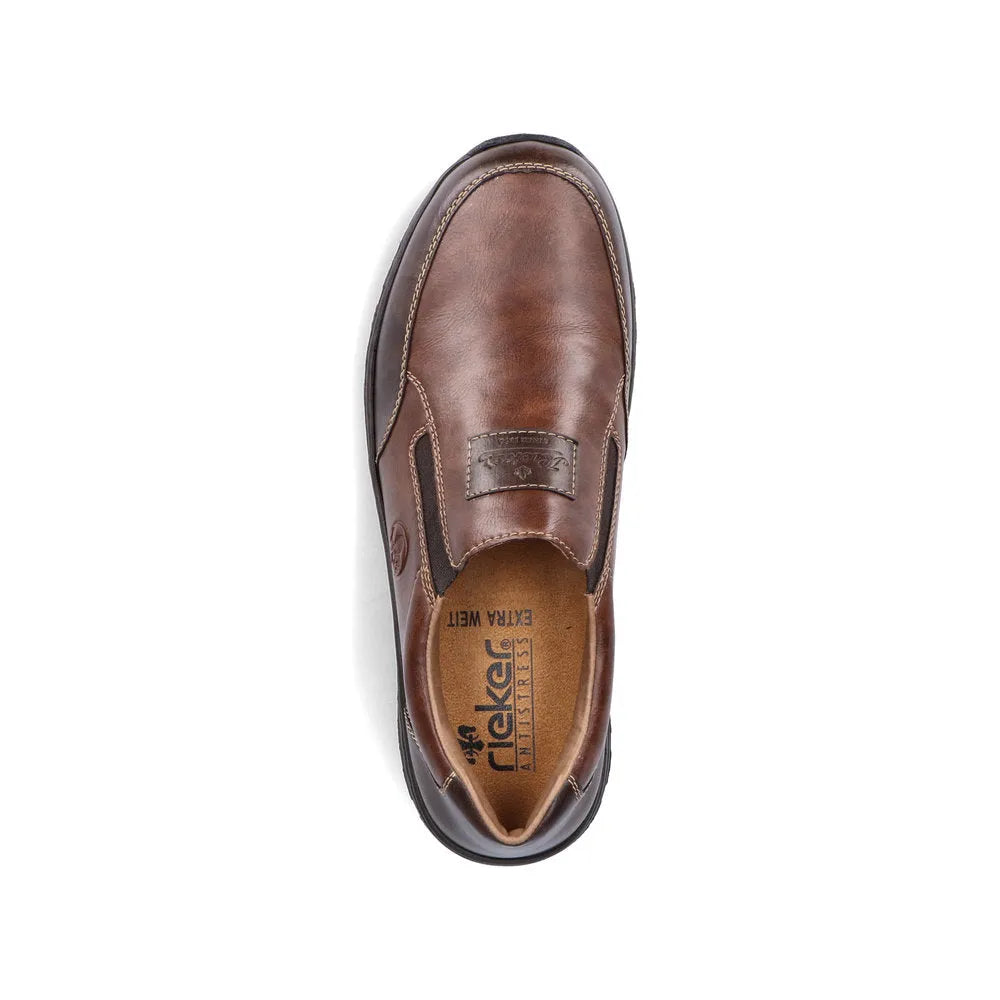 Rieker 03354-26 Mens Brown Leather Slip On Shoes-elevate your sole