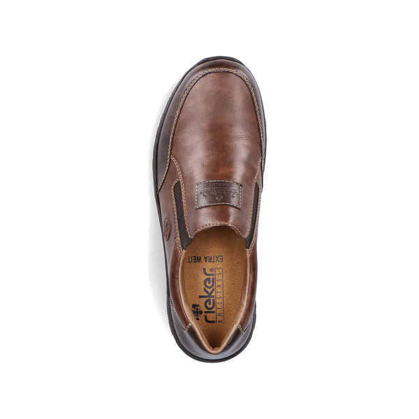 Rieker 03354-26 Mens Brown Leather Slip On Shoes-elevate your sole