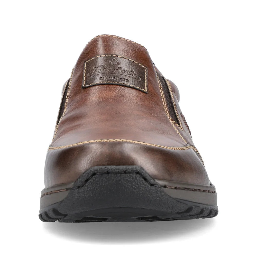 Rieker 03354-26 Mens Brown Leather Slip On Shoes-elevate your sole